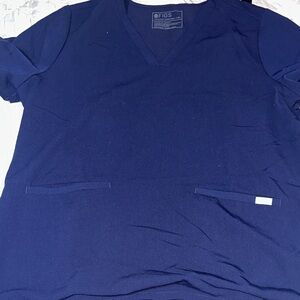 FIGS Deep Blue V-Neck Scrub Top